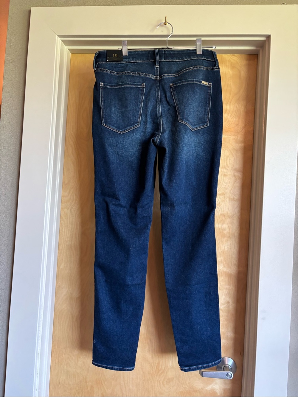 WHBM High Rise Skinny Cashmere Denim Jeans Dark Wash NWT Size 10R - Picture 4 of 6